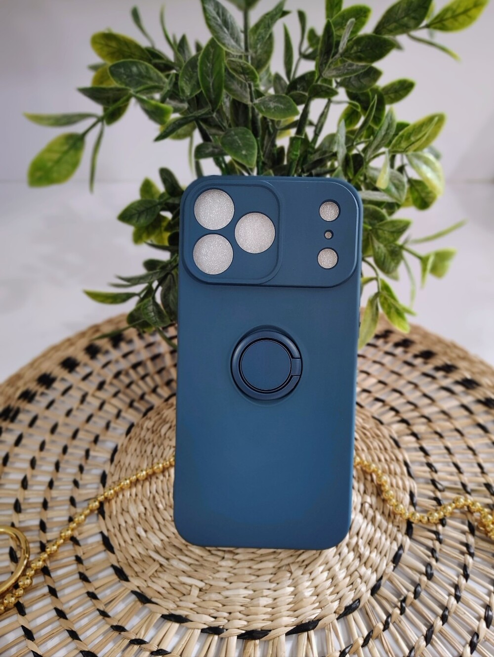 Matte Dark Teal Iphone 17 Pro Max Case with Ring Grip